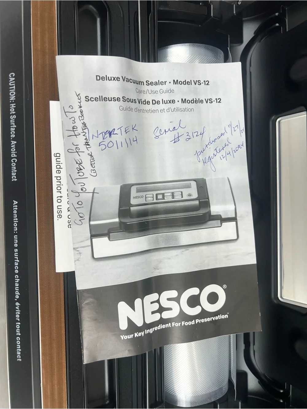 Nesco Deluxe Food VS-12 Vacuum Sealer Silver With Bags…. Works